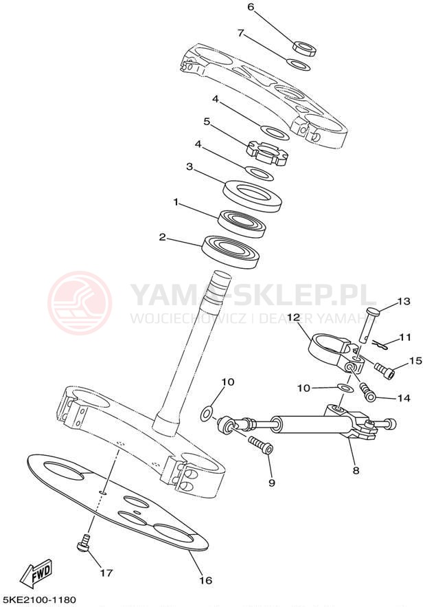 Schemat "Półki zawieszenia" do Yamaha TZ250 TZ250N