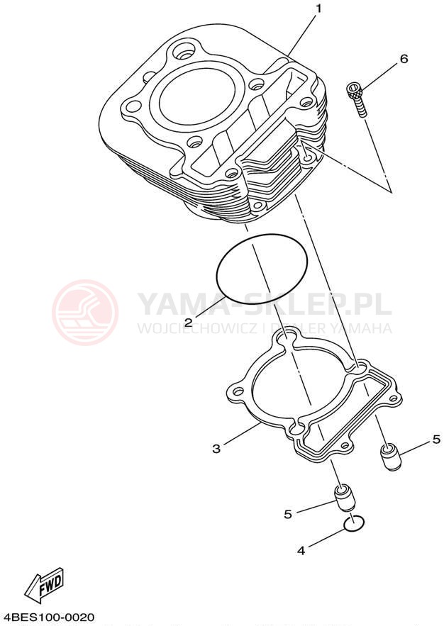 Schemat "cylinder" do Yamaha TTR225 TTR225PC/TTR225P
