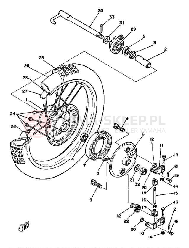 Schemat "Koło przód" do Yamaha IT465H