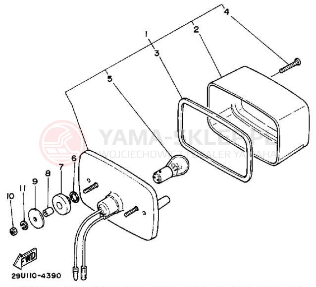 Schemat "lampa tył" do Yamaha BIG BEAR 4WD YFM350FWA