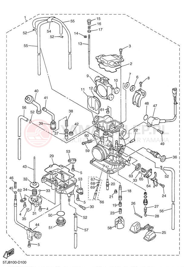 Schemat "Gaźnik" do Yamaha WR450F WR450FT