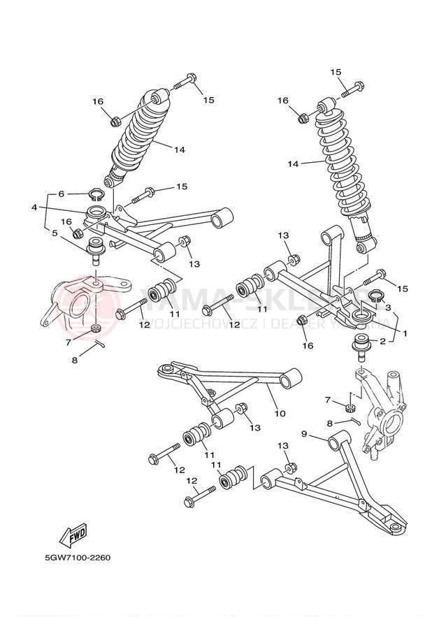 Schemat "Koło przód" do Yamaha BIG BEAR 400 2WD YFM40S