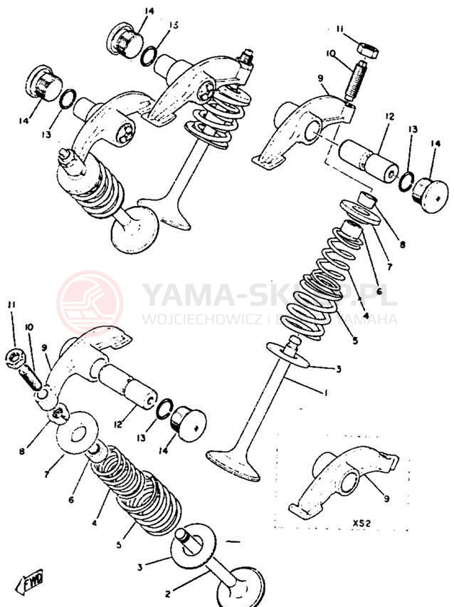 Schemat "zawory" do Yamaha XS1B