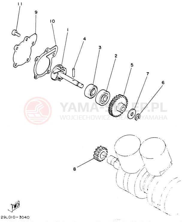 Schemat "Pompa wody" do Yamaha BANSHEE YFZ350F_MN