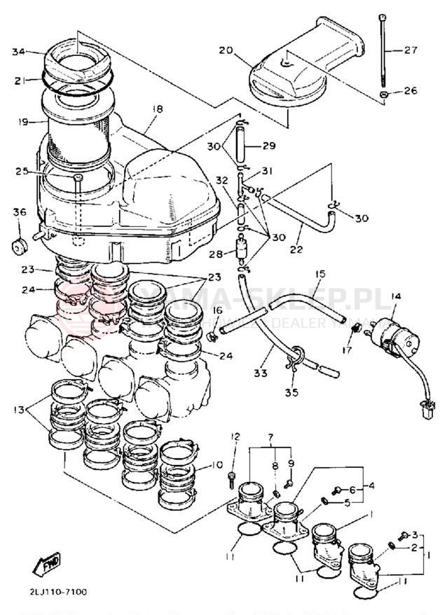 Schemat "Filtr powietrza" do Yamaha FZR1000TC/FZR1000T