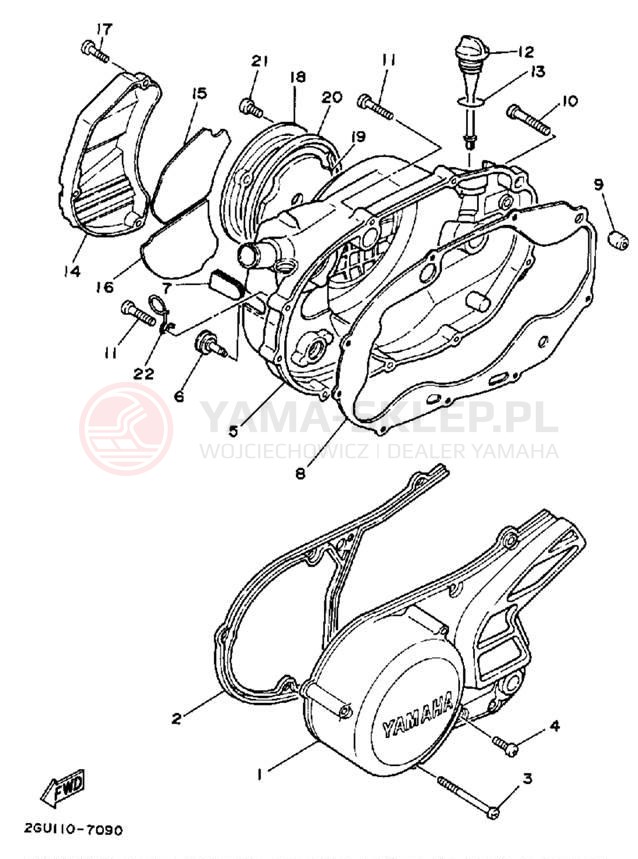 Schemat "Pokrywa silnika" do Yamaha YFZ350T