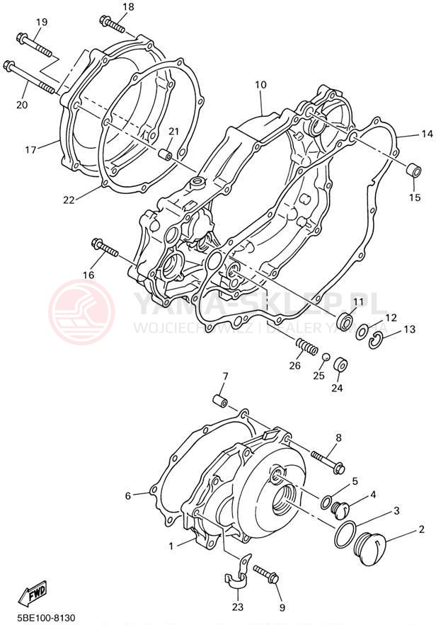 Schemat "Pokrywa silnika" do Yamaha WR400F WR400FL