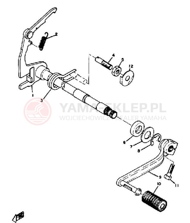 Schemat "Dźwignia zmiany biegów, wałek" do Yamaha AT3_CT3 CT3/AT3