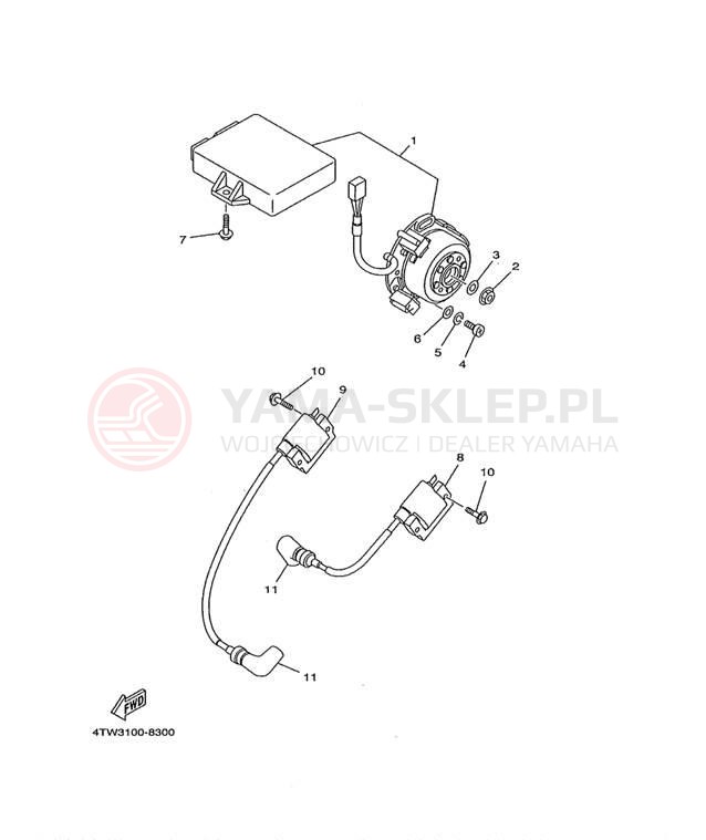 Schemat "prądnica" do Yamaha TZ250L