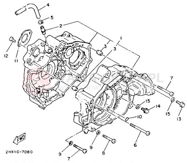 Schemat "Obudowa silnika" do Yamaha CHAMP YFM100T