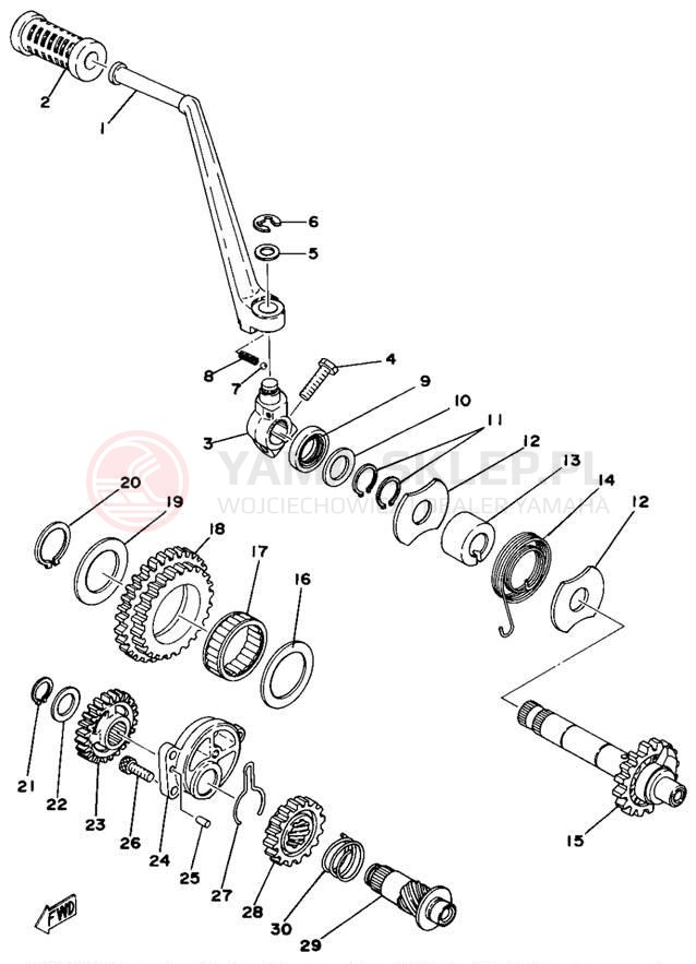 Schemat "kopniak" do Yamaha XS750E