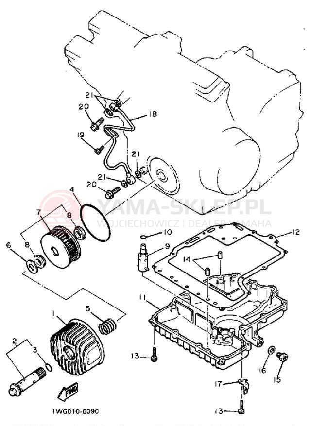 Schemat "Filtr oleju" do Yamaha FZR400U