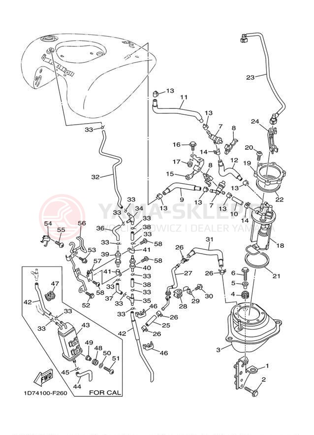 Schemat "zbiornik paliwa" do Yamaha STRATOLINER XV19CTYCS/XV19CTYS