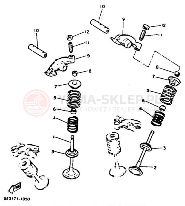 Schemat "zawory" do Yamaha VIRAGO 1100 XV1100D/XV1100DC