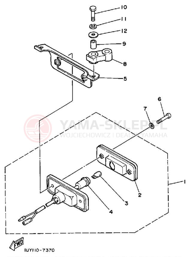 Schemat "lampa tył" do Yamaha WARRIOR YFM350XB