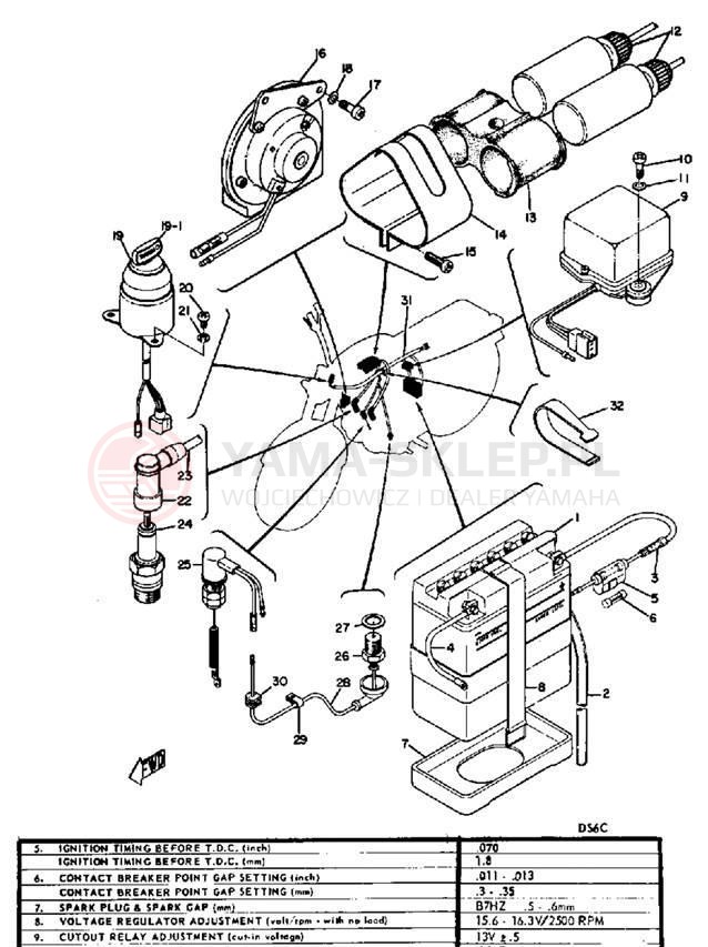 Schemat "układ elektryczny" do Yamaha DS6B