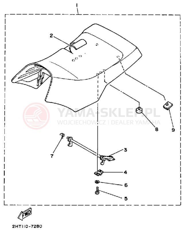 Schemat "siedzenie" do Yamaha MOTO-4 YFM250B