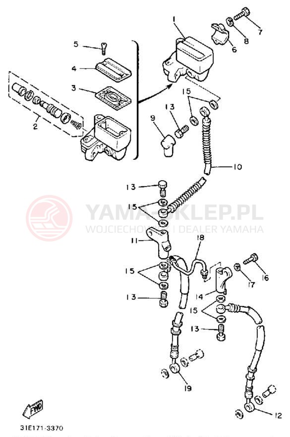 Schemat "Pompa hamulcowa przednia" do Yamaha SECA XJ900RK