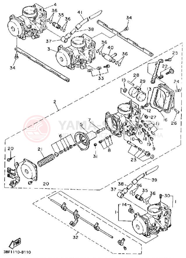 Schemat "Gaźnik" do Yamaha FZR400A