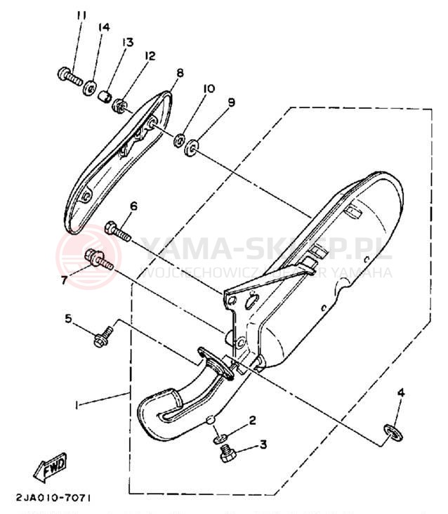 Schemat "Wydech końcowy" do Yamaha CG50EU