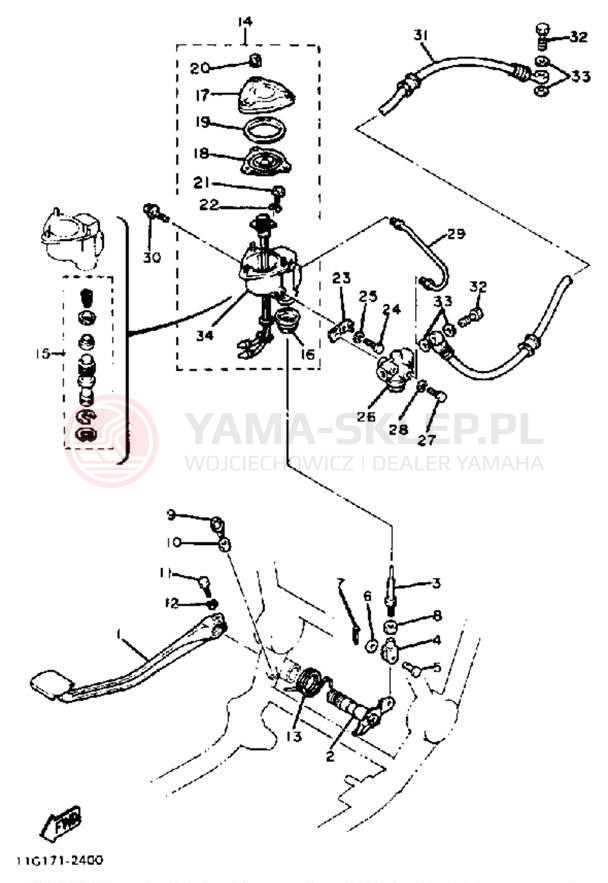 Schemat "hamulec" do Yamaha XJ1100J