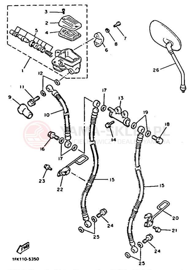 Schemat "Pompa hamulcowa przednia" do Yamaha V-MAX 1200 VMX12D/VMX12DC