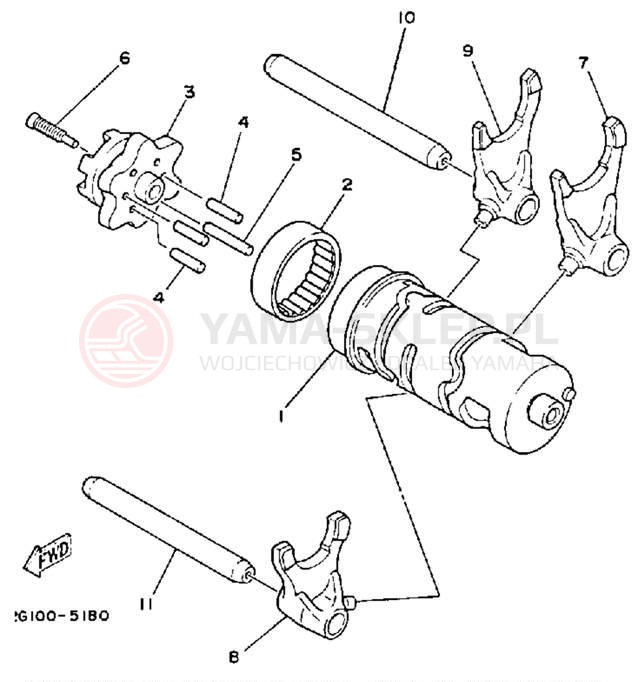 Schemat "Wodziki, automat" do Yamaha MOTO-4 YFM200DXT