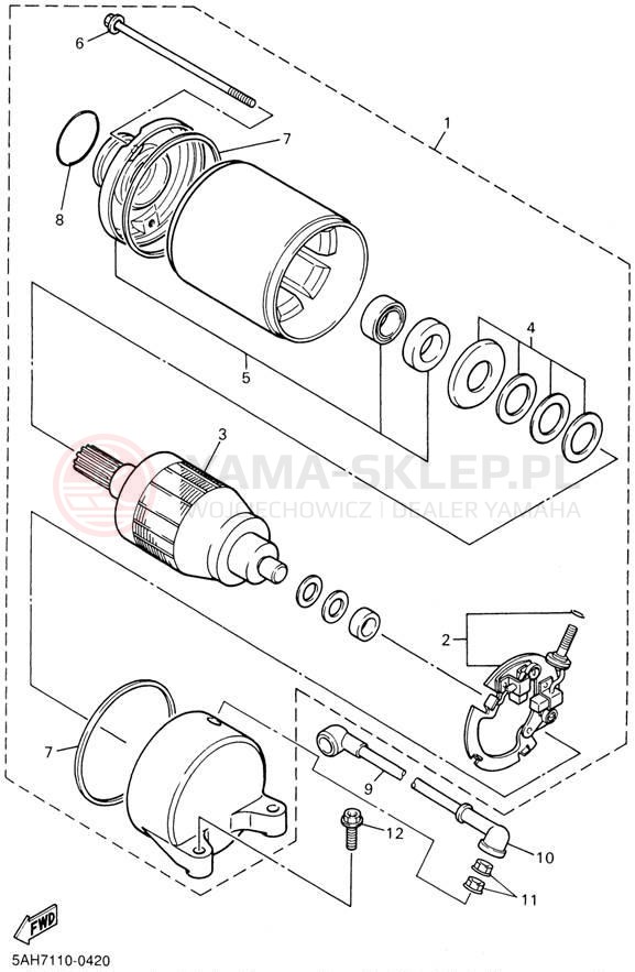 Schemat "rozrusznik" do Yamaha YZF600R YZF600RPC/YZF600RP