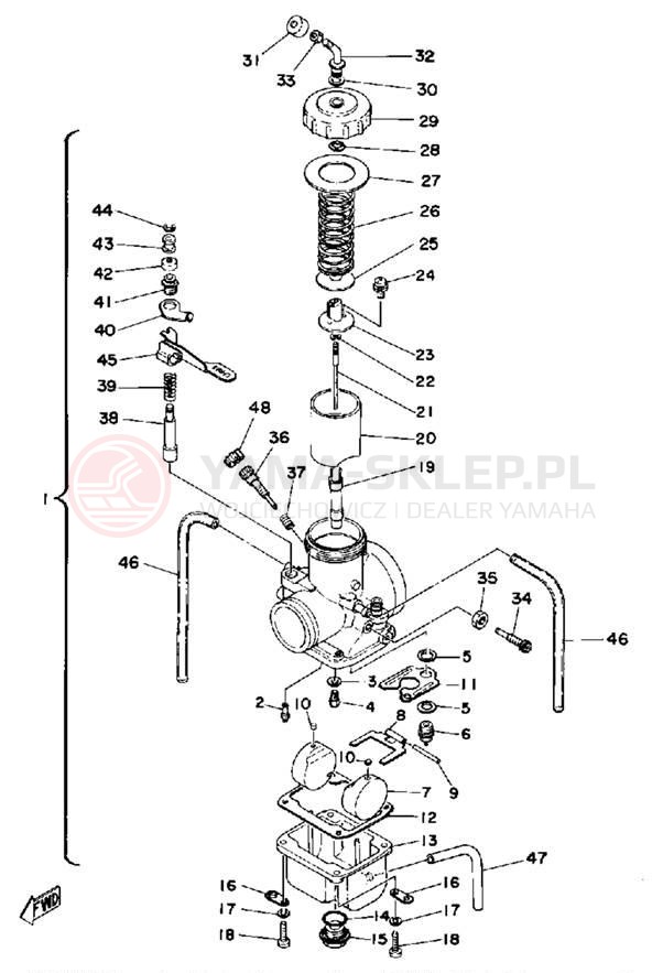 Schemat "Gaźnik" do Yamaha IT250G