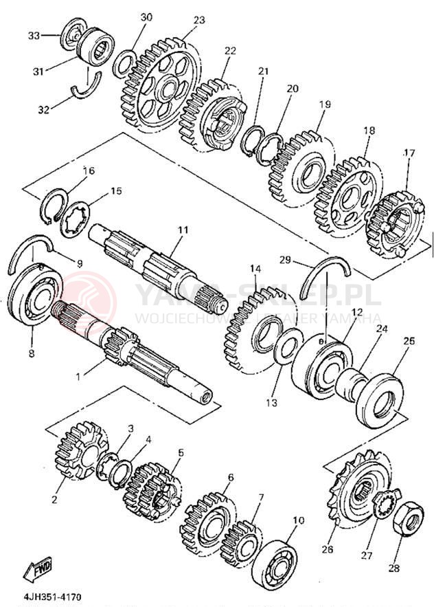 Schemat "Skrzynia biegów " do Yamaha YZF600RGC