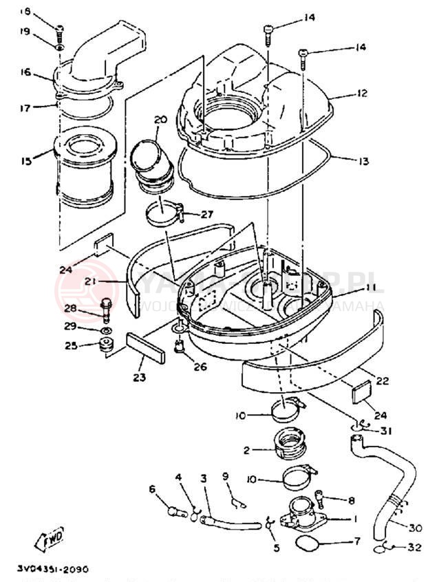 Schemat "Filtr powietrza" do Yamaha TDM850 TDM850DC/TDM850D