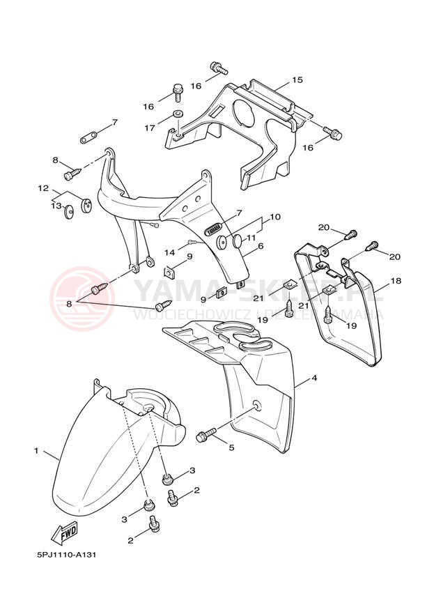 Schemat "błotnik" do Yamaha ZUMA YW50T