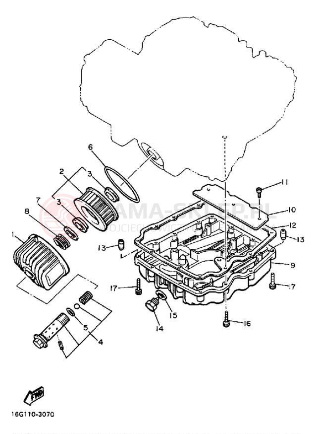 Schemat "Filtr oleju" do Yamaha XJ650LJ