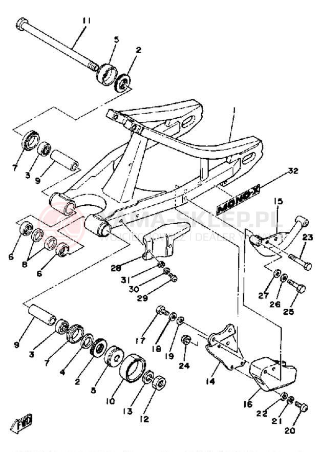 Schemat "wahacz" do Yamaha YZ465H