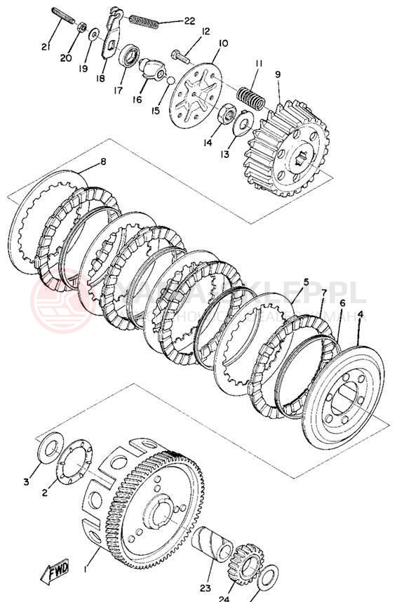 Schemat "sprzęgło" do Yamaha L5TA