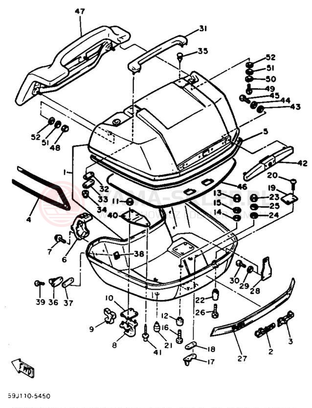 Schemat "schowek" do Yamaha XVZ12DN