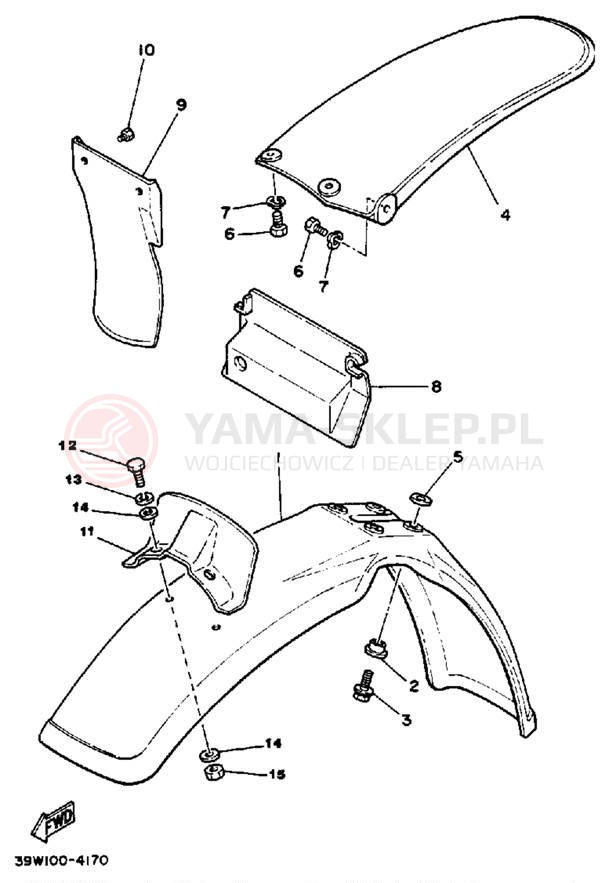 Schemat "błotnik" do Yamaha YZ125L