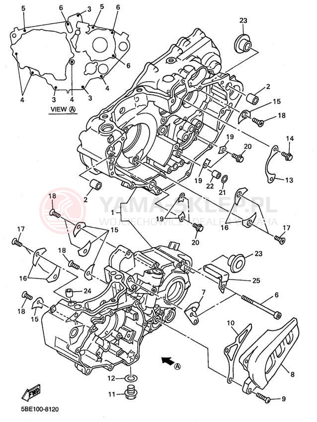 Schemat "Obudowa silnika" do Yamaha WR400F WR400FK