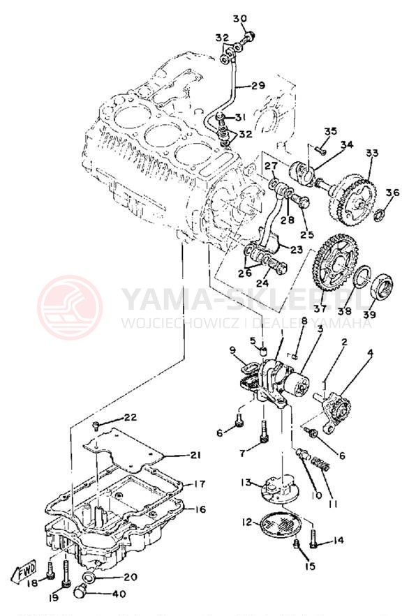 Schemat "Pompa olejowa" do Yamaha XS850SH