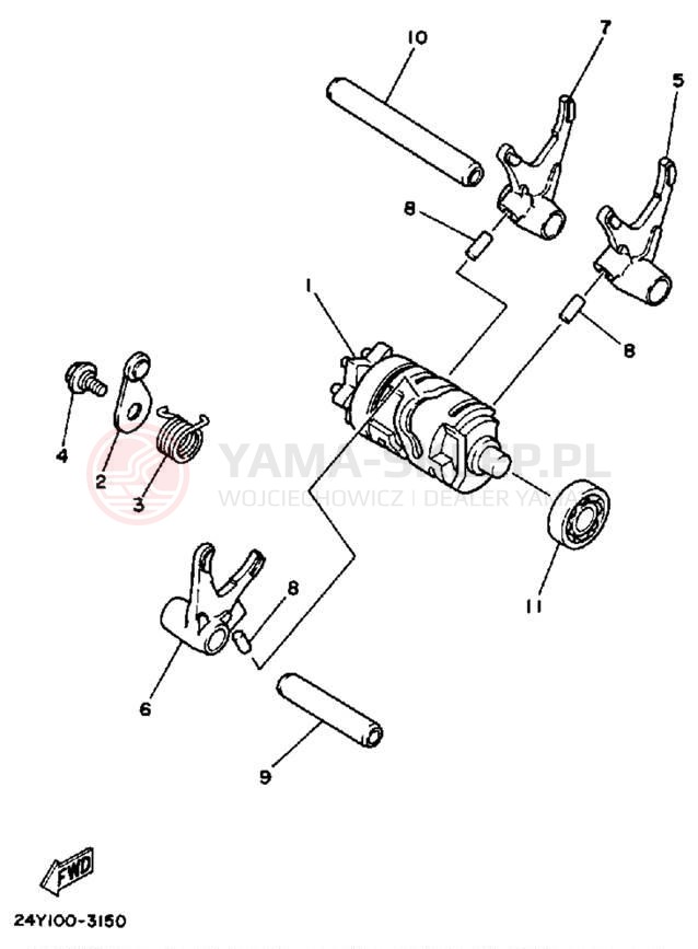 Schemat "Wodziki, automat" do Yamaha YZ250 YZ250S