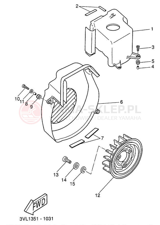 Schemat "Obudowa wentylatora" do Yamaha ZUMA II CW50N