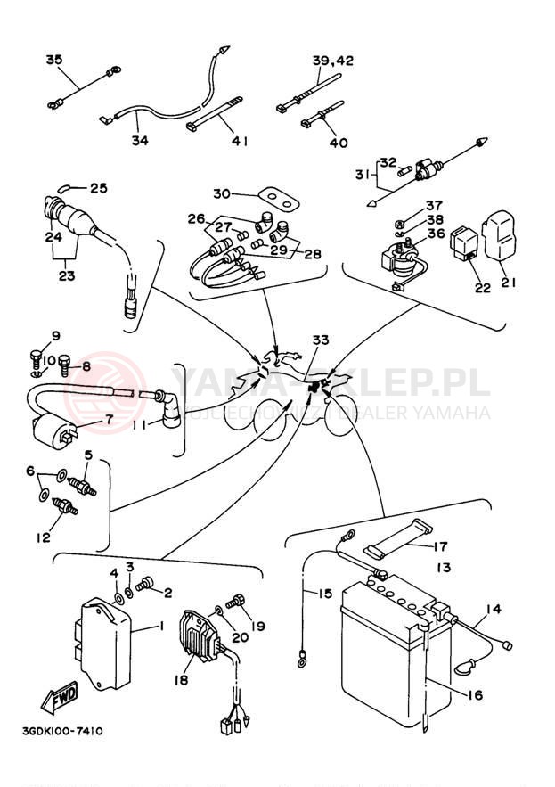Schemat "układ elektryczny" do Yamaha WARRIOR YFM350XJ_M/YFM350XJ