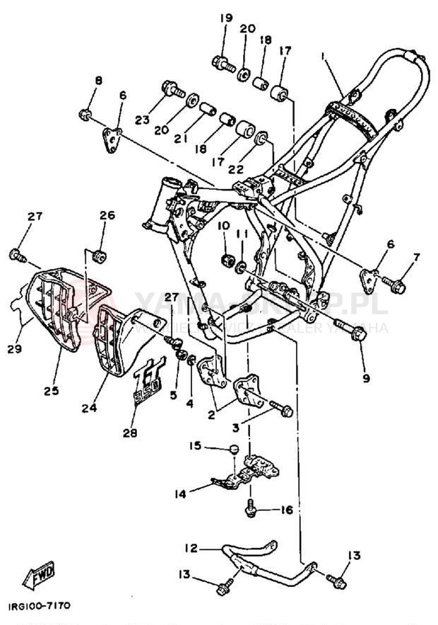 Schemat "rama" do Yamaha TT350T
