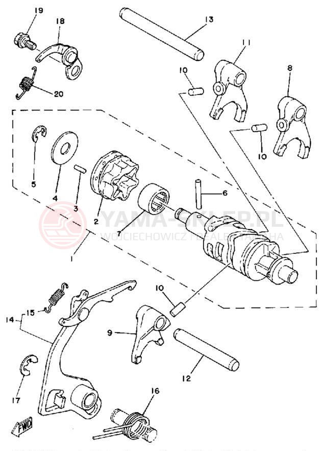 Schemat "Wodziki, automat" do Yamaha IT125H