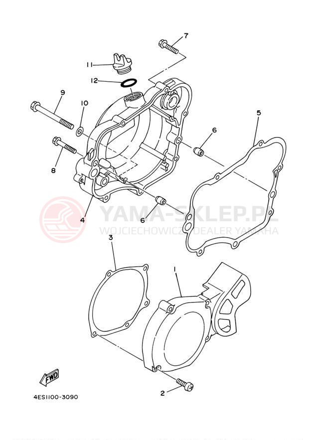 Schemat "Pokrywa silnika" do Yamaha YZ80 YZ80N1