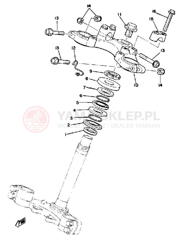 Schemat "Półki zawieszenia" do Yamaha DT175E