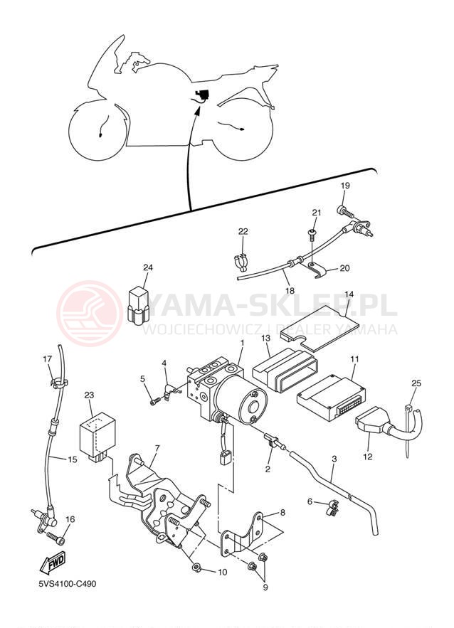 Schemat "układ elektryczny" do Yamaha FJR1300ABS FJR13AT/FJR13ATC