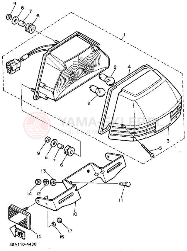 Schemat "lampa tył" do Yamaha FJ600LC/FJ600L