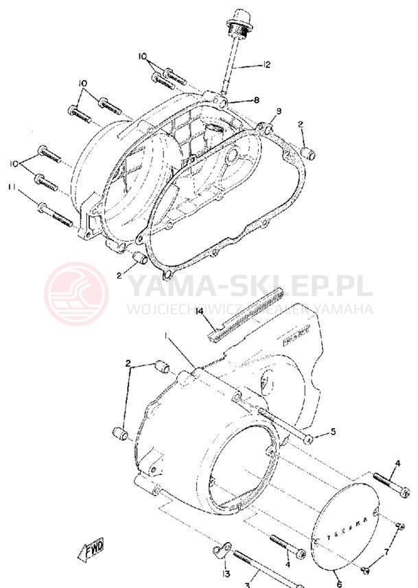 Schemat "Pokrywa silnika" do Yamaha U7E