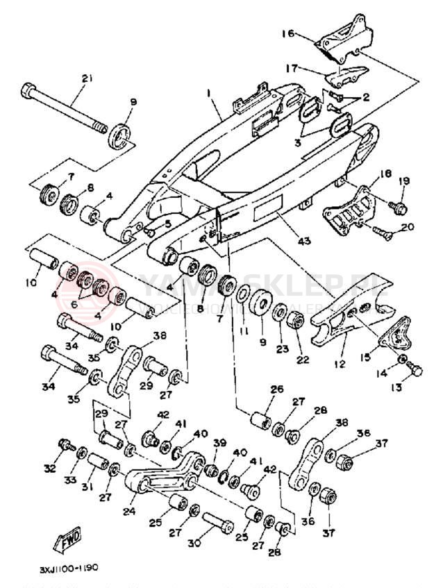 Schemat "wahacz" do Yamaha YZ125B